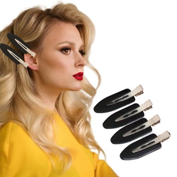 ZESTAW 4 SPINEK DO MAKIJAŻU WŁOSÓW BEZUCISKOWE DELIKATNE SPINKI KLAMERKI
