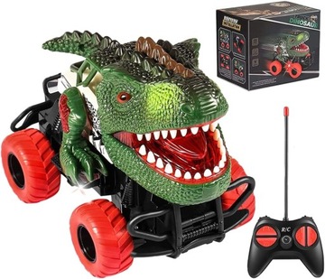 Samochód zdalnie sterowany dinozaur z olśniewającym światłem LED, 4WD