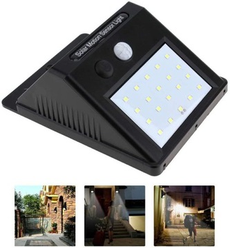 СОЛНЕЧНАЯ ЛАМПА 20 СВЕТОДИОДОВ С ДАТЧИКОМ ДВИЖЕНИЯ И СУМЕРКА