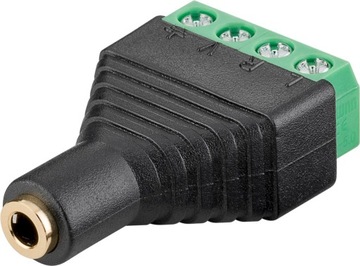 GNIAZDO JACK 3,5MM STEREO Z 4 PINOWĄ KOSTKĄ ZACISK