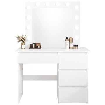 TOALETKA DO MAKIJAŻU WIZAŻU KOSMETYCZNA Z LUSTREM LED NOWOCZESNA LOFT 90 CM