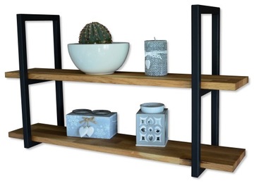 Półka wisząca loft stal dąb książki Light D2 120cm