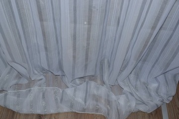 ШТОРА БАТТИСТ, кремовый, МОРОЗ, полоски, УЗОР 533/1