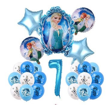 KRAINA LODU POTĘŻNY ZESTAW URODZINOWY BALONY CYFRA