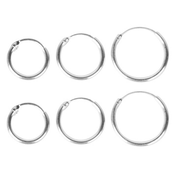 3 Pairs 925 Sterling Silver Hoop Earring Set For Women Girls Huggie