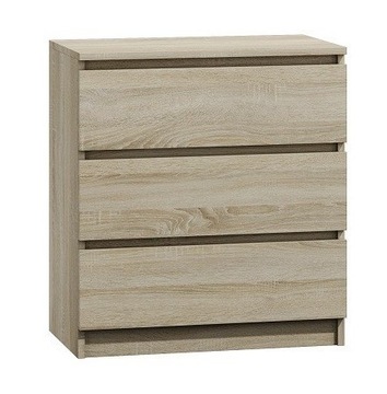 Komoda Malwa 3 szuflady DĄB SONOMA 70x77x40