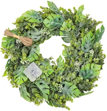 WIANEK BUKSZPANOWY ZIELONY 47cm DS1091 WHITE LIŚCIE MONSTERY BUKSZPAN