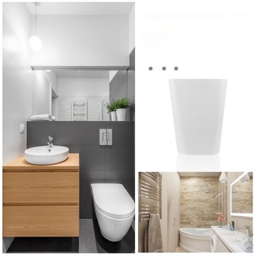 КВАДРАТНЫЙ ОТКРЫТЫЙ ОФИСНЫЙ МУСОРНИК, БЕЛЫЙ