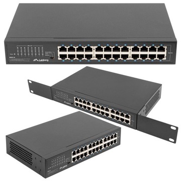 SWITCH LANBERG RSGE-24 24X 1GB NIEZARZĄDZALNY GIGABIT ETHERNET RACK 19