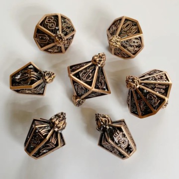 НАБОР ИЗ 7 МЕТАЛЛИЧЕСКИХ КУБИКОВ ДЛЯ РПГ «ПОЖАРНАЯ ПОЛИТИКА»