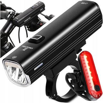 MOCNA LAMPA ROWEROWA LED USB PRZEDNIA TYŁ DO ROWERU