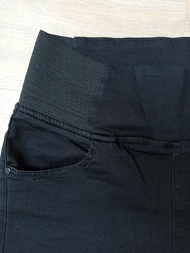 Czarne spodnie damskie Legginsy na gumie Plus Size