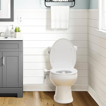 БИДЕ С СИДЕНЬЕМ ДЛЯ УНИТАЗА ДВОЙНАЯ НАСАДКА ДУШ САМООЧИЩАЮЩИЙСЯ