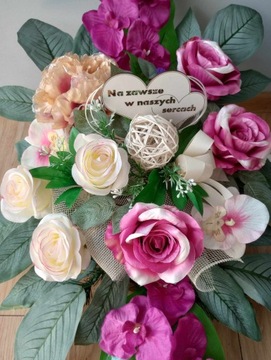 Komplet wkład do wazonu + Stroik na grób wiązanka