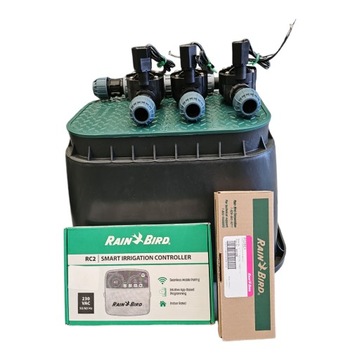 Zestaw Rain Bird 3 sekcje HV RC2 z WiFi Czujnik deszczu Studzienka PE 32