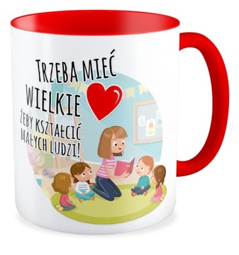 Kubek czerwony przedszkole CIOCIA Twoje imię