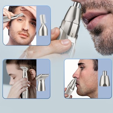 USB-триммер 3 в 1: набор для ухода за носом, бровями и бородой.