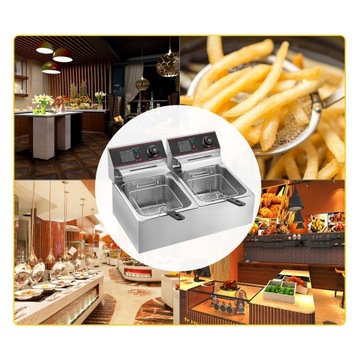 Фритюрница электрическая VEVOR 5000Вт 2*6л Нержавеющая сталь