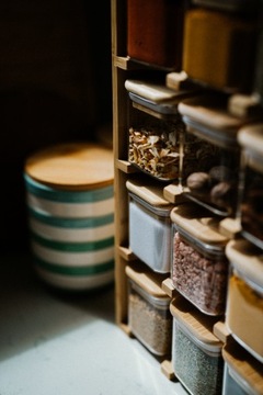 Органайзер для специй Подставка для специй, стеклянные баночки, 16 шт. бамбук