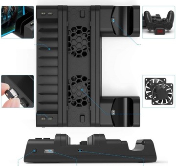 ŁADOWARKA do Padów Podstawka Chłodząca Stojak PS4 PRO SLIM Stacja Dokująca