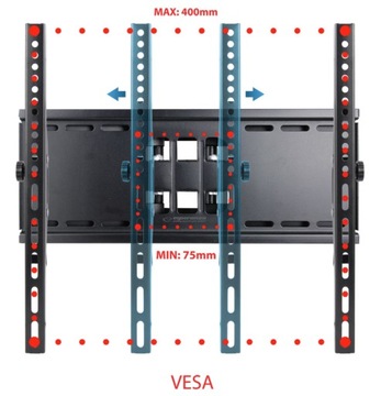 КРЕПЛЕНИЕ ДЛЯ ТВ РЕГУЛИРУЕМАЯ ВЕШАЛКА ДЛЯ ТВ 16-70 ДЮЙМОВ 55 кг VESA MAX 400x400