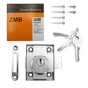 ZAMEK MEBLOWY ZWYKŁY LOB ZMB1 DO SZAFKI SZUFLADY