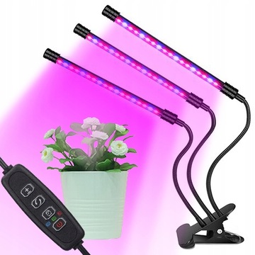 3 x LAMPA DO WZROSTU ROŚLIN 60 LED TIMER PILOT