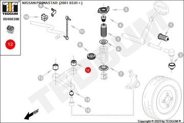 Сайлентблок ПЕРЕДНЕГО НИЖНЕГО РЫЧАГА ЗАДНИЙ ЛЕВЫЙ ПРАВЫЙ NISSAN PRIMASTAR