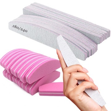 50x PILNIK ŁÓDKA do paznokci 180/240 + polerka