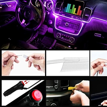 КОМПЛЕКТ ВНУТРЕННЕГО ОСВЕЩЕНИЯ АВТОМОБИЛЯ AMBIENT RGB ВОЛОКОННО-ОПТИЧЕСКОЕ 7M ПРИМЕНЕНИЕ