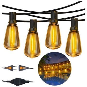 GIRLANDA LAMPKI OGRODOWE 50LED BALKON TARAS 26m