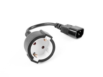 Adapter zasilający Gembird PC-SFC14M-01 IEC320 C14/ SCHUKO (F) 15cm x3