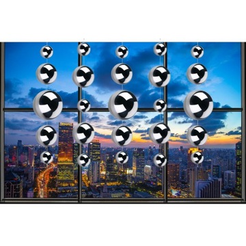 Подвесная оконная гирлянда из серебряных стальных шариков 120