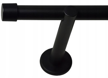 KARNISZ POJEDYNCZY CZARNY BIAŁY 140CM GRUBA RURKA 25MM