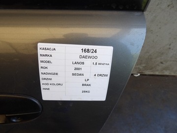 DAEWOO LANOS DVEŘE PŘEDNÍ LEVÉ SEDAN