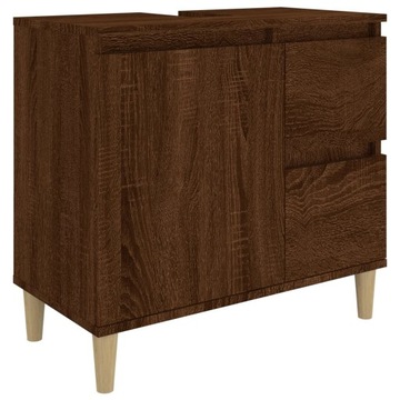 vidaXL Шкаф для ванной комнаты Дуб коричневый 65x33x60 см