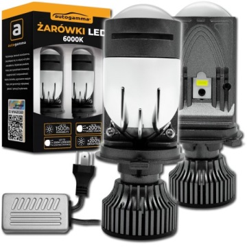 Led žárovky Mini H4 s čočkou Led H4 Auto Gamma 6500K Dual Vysoký výkon 150W +500%