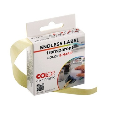 Etykiety z folii BEZBARWNA błysk TASIEMKA PET Colop E-mark 14mm, 8 metrów