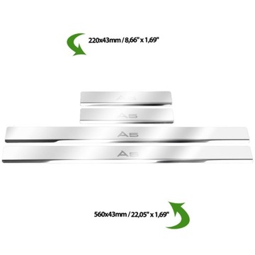 AUDI A5 B9 VRSTVA  PRAHU NA PRAHY SPORTBACK OCEL NEREZ 304 LESK