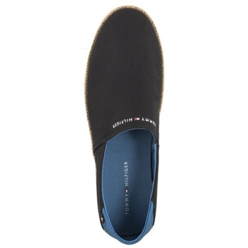 Buty Espadryle Męskie Tommy Hilfiger Espadrille Core Textile Czarne