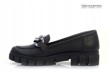 36 МОКАСИНЫ 173MŁ черные КОЖАНЫЕ БОТИНКИ BURZYŃSKI