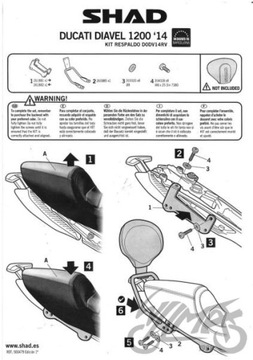 СПИНКА ПАССАЖИРСКОГО КРЕСЛА SHAD ДЛЯ DUCATI DIAVEL, ЧЕРНАЯ