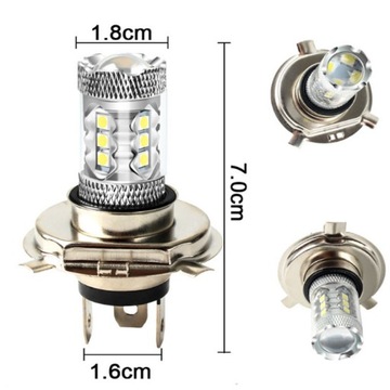 Żarówka CREE LED H4 HB2 Żarówki Lampa 8000lm 6500K 2szt