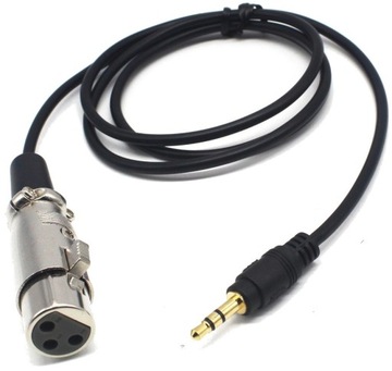 PRZEWÓD KABEL XLR ŻEŃSKI XLR-MINI JACK 3.5MM 1.5M DO MIKROFONU MIKROFONOWY