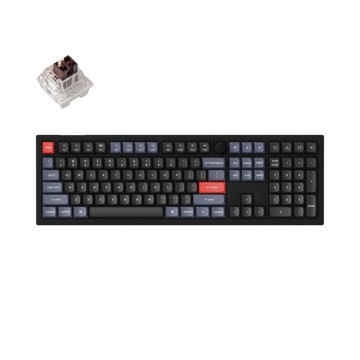 Keychron V6 QMK Klawiatura Mechaniczna Carbon Black Switch Brown Knob V6-D3