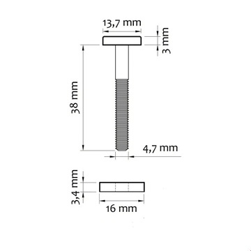 Śruba wciskana ? 14 mm dł 33 mm 10 szt
