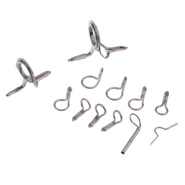 12Pcs Fly Rod Guide Set Rod Building Repair Hard Guides Tip Ring Hooks