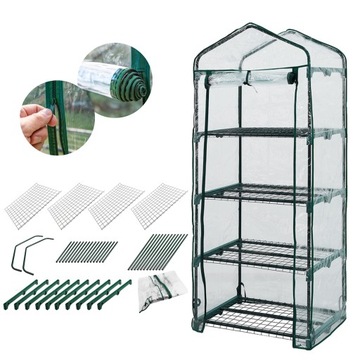 НЕО БАЛКОННАЯ ТЕПЛИЦА 4 УРОВНЯ 69x49x160см ТУННЕЛЬ ИЗ ФОЛЬГИ РАСТЕНИЯ ЦВЕТЫ