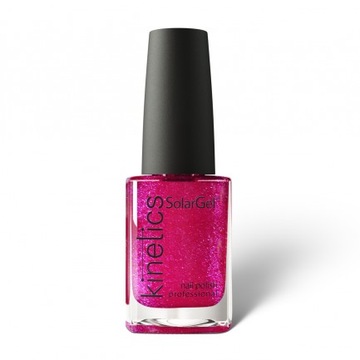 Kinetics różowy lakier solarny 164 Raspberry Fizz 15 ml z drobinkami