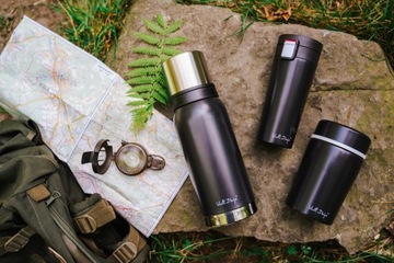 TERMOS TURYSTYCZNY STALOWY PODRÓŻNY DO KAWY HERBATY FUORI 1000ML 1L GRAFIT